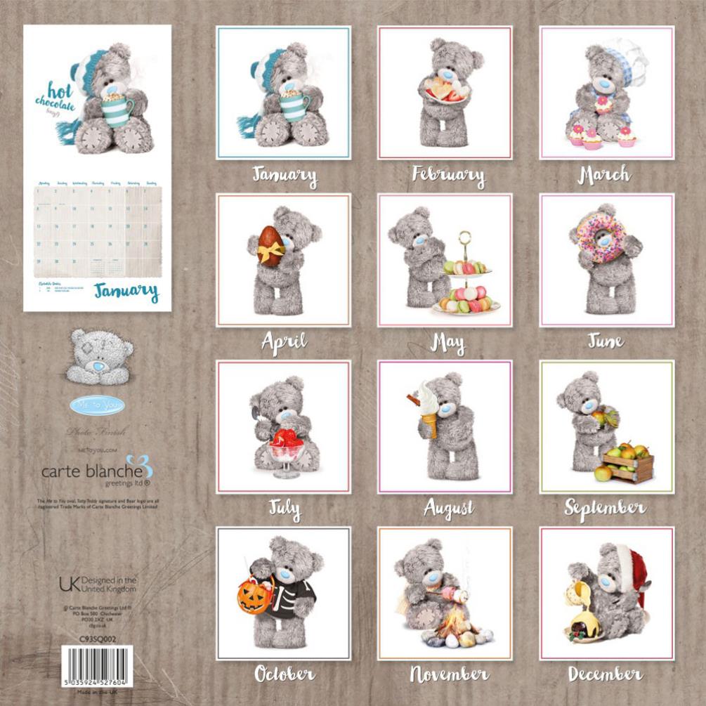 2018 Me to You Bear Photo Finish Square Calendar Extra Image 1